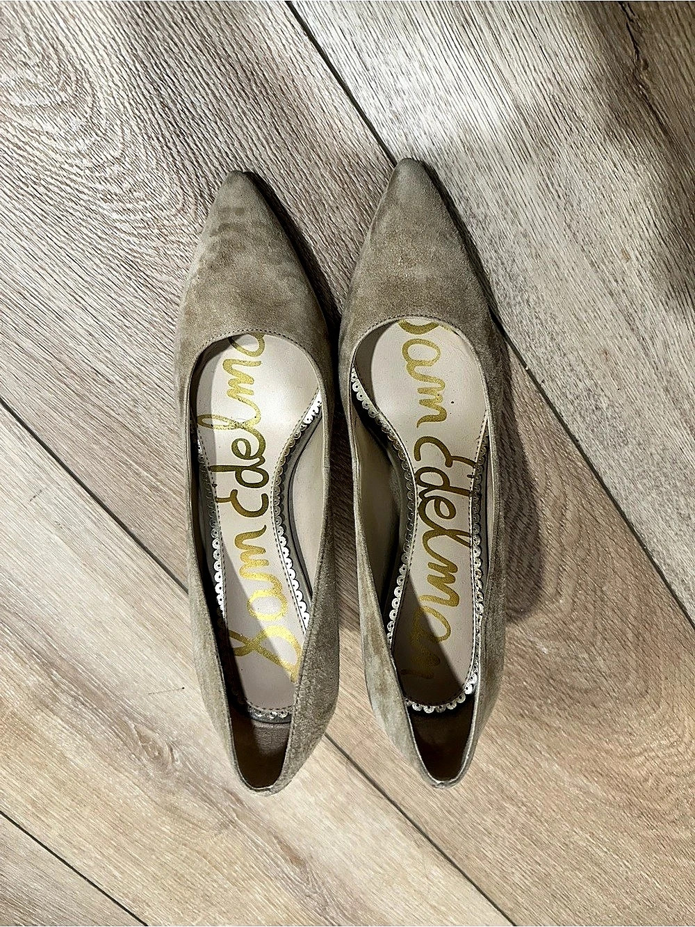 Sam Edelman Hazel Pointed Toe Stiletto Pump Suede Heels in Brown